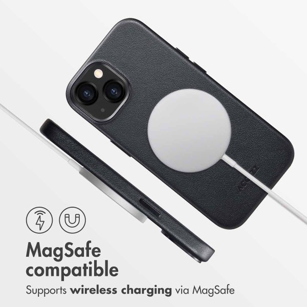 Accezz Leather Back Cover with MagSafe Apple iPhone 13 - Onyx Black