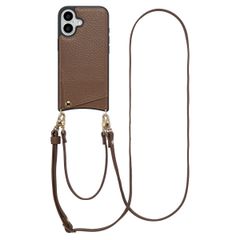 Selencia Nova Phone Case with Cord and Card Holder Apple iPhone 16 - Mocha Brown