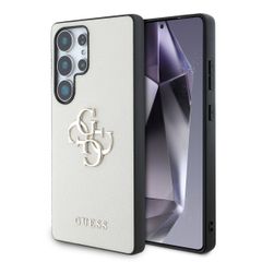 Guess 4G Metal Logo Saffiano Backcover Samsung Galaxy S25 Ultra - Beige