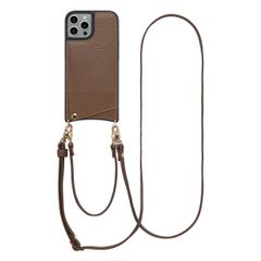 Selencia Nova Phone Case with Cord and Card Holder Apple iPhone 15 Pro - Mocha Brown