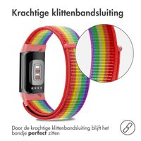 imoshion Nylon bandje Fitbit Charge 5 - Maat S - Rainbow