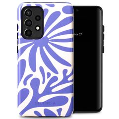 Selencia Vivid Tough Backcover Samsung Galaxy A52(s) (5G/4G) - Modern Bloom Sapphire Blue