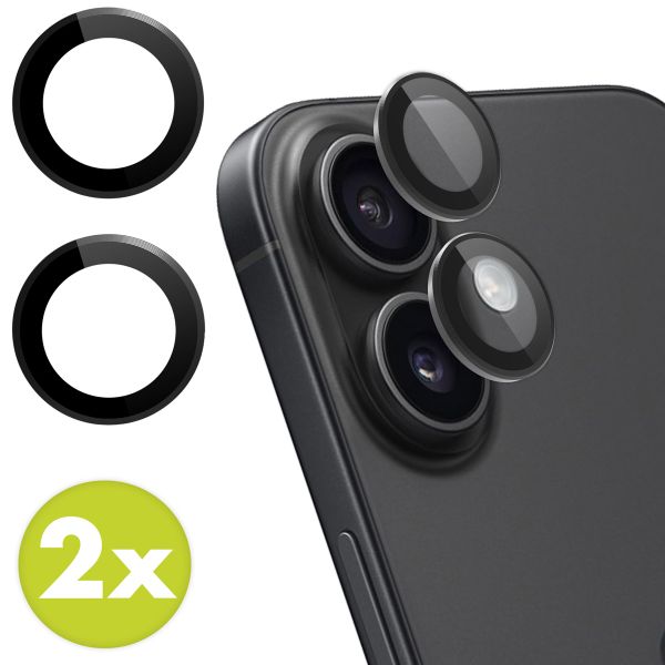 imoshion 2 Pack Camera lens protector iPhone 16 / 16 Plus - Zwart