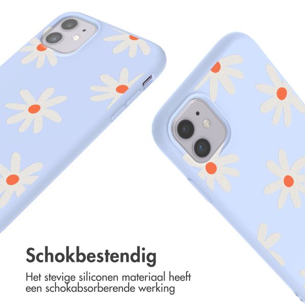 imoshion Siliconen design hoesje met koord Apple iPhone 11 - Lila Flower Distance