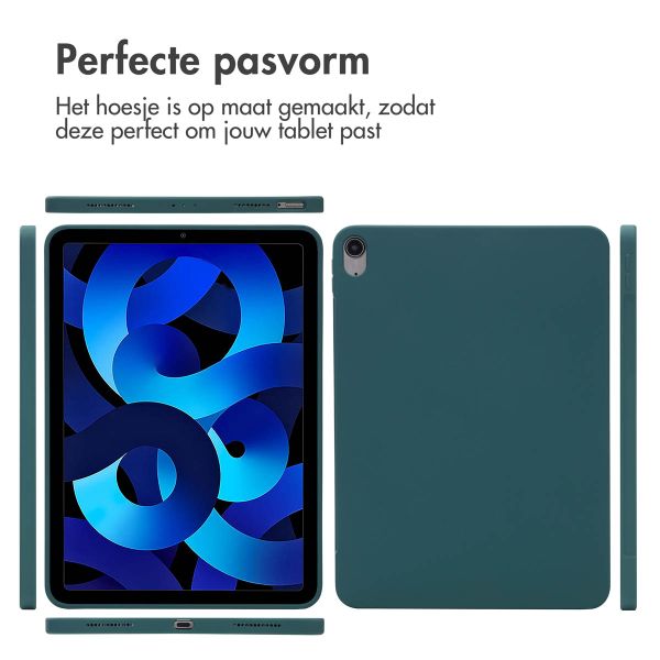 Accezz Liquid Silicone Backcover met penhouder Apple iPad Air 11 inch (2025) M3 / (2024) M2 / Air 5 (2022) / Air 4 (2020) - Donkergroen