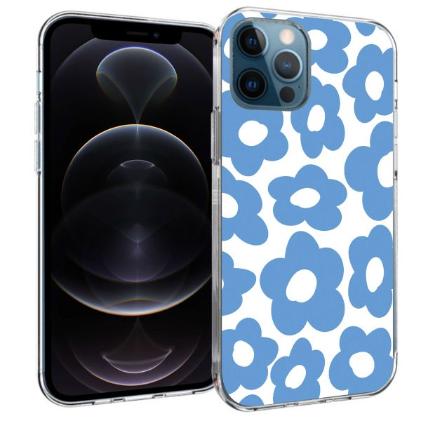 imoshion Design hoesje Apple iPhone 12 (Pro) - Retro Blue Flowers