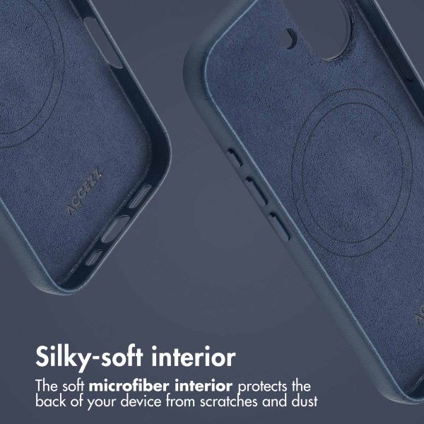 Accezz Leather Back Cover with MagSafe Apple iPhone 16 - Nightfall Blue