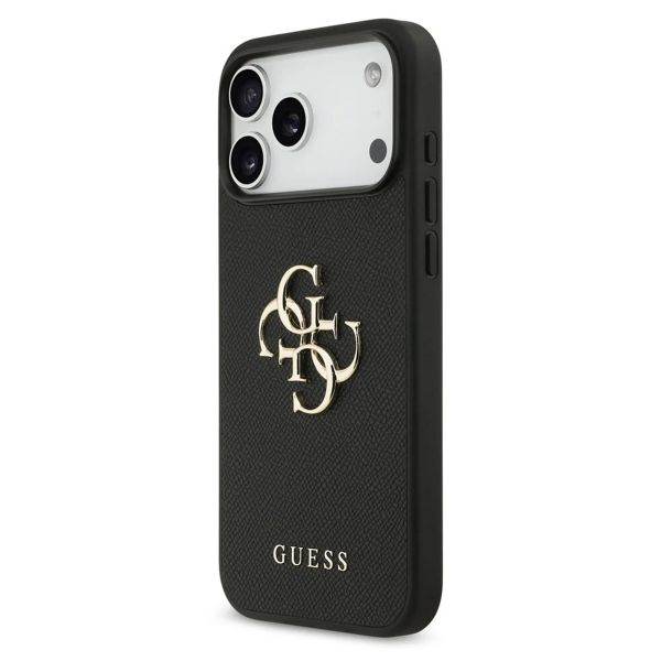 Guess Big 4G Logo Backcover Grained Apple iPhone 17 Pro Max - Zwart