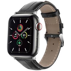 imoshion Lederen krokodil bandje Apple Watch Series 1 t/m 9 / SE (38/40/41 mm) | Series 10 / 11 (42 mm) - Zwart