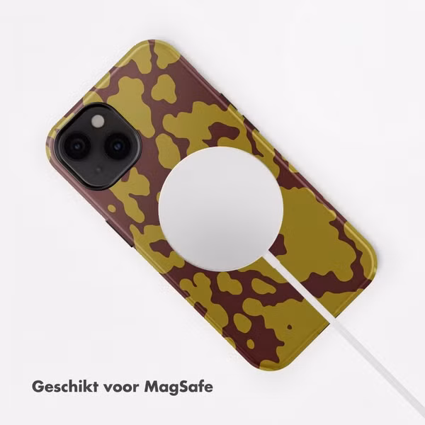 Selencia Vivid Backcover met MagSafe Apple iPhone 14 - Moo'd Olive Dust
