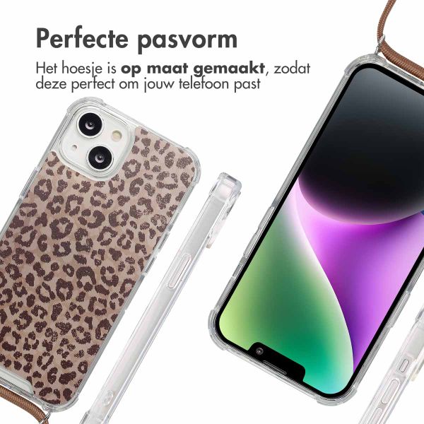 imoshion Design hoesje met koord iPhone 14 - Leopard Mood