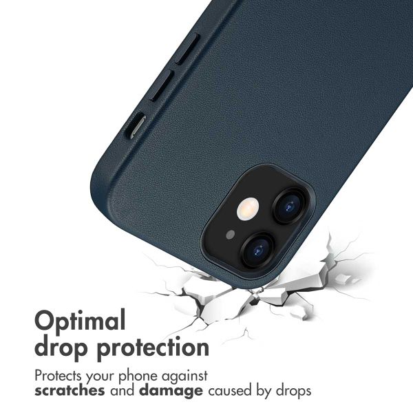Accezz Leather Back Cover with MagSafe Apple iPhone 12 (Pro) - Nightfall Blue