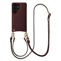 Selencia Nova Telefoonhoes met Koord en Pashouder Samsung Galaxy S26 Ultra - Bold Burgundy