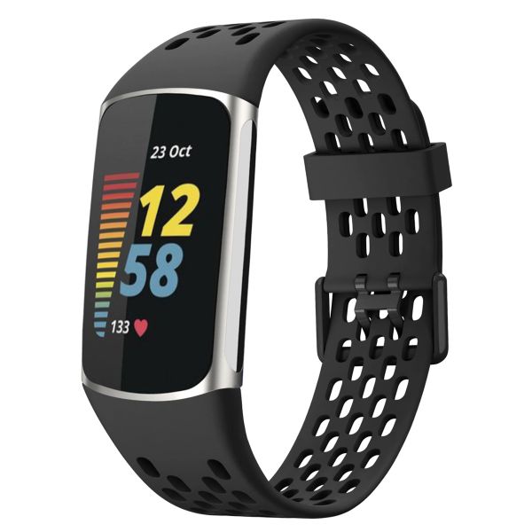 imoshion Siliconen sport bandje met gaatjes Fitbit Charge 5 / Charge 6 - Zwart