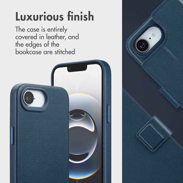 Accezz 2-in-1 Leather Bookcase with MagSafe Apple iPhone 17e / 16e - Nightfall Blue