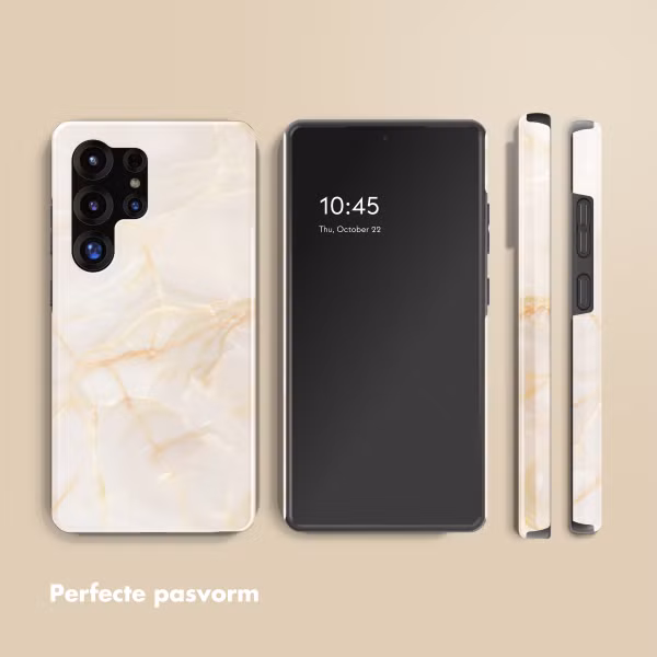 Selencia Vivid Backcover met MagSafe Samsung Galaxy S25 Ultra - Golden Beige Marble