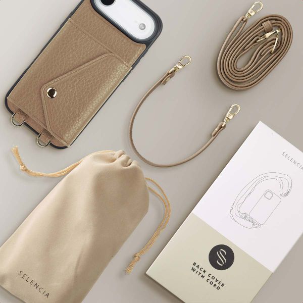 Selencia Sera Phone Case with Cord and Envelope Card Holder Apple iPhone Air - Taupe