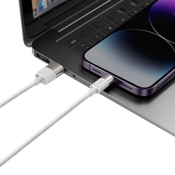 Baseus StarSpeed Series 3-in-1 snellaadkabel - USB-A naar USB-C / Lightning / Micro-USB - 1,2 meter - Wit