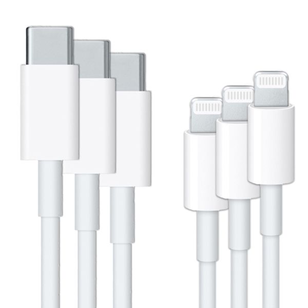 3 x USB-C naar Lightning kabel - MFI - 1 meter