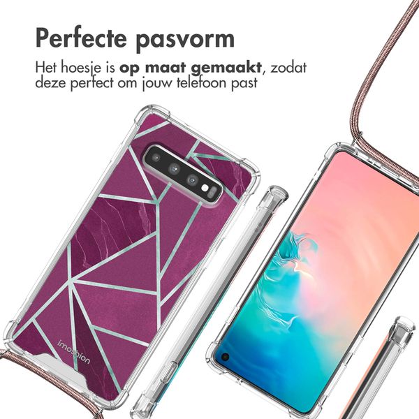 imoshion Design hoesje met koord Samsung Galaxy S10 - Bordeaux Graphic