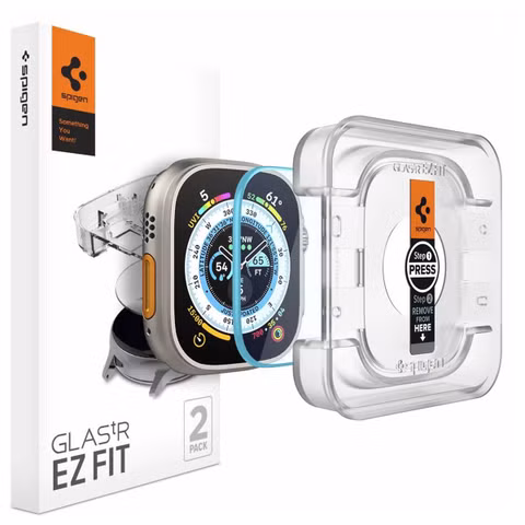 Spigen EZ FIT Glas.tR Screenprotector met applicator Apple Watch Ultra - 49 mm  - Transparant