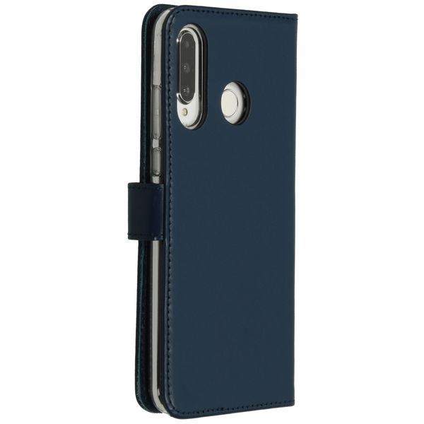 Selencia Echt Lederen Bookcase Huawei P30 Lite - Blauw