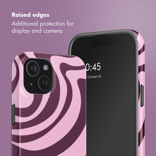Selencia Vivid Back Cover Apple iPhone 15 - Wavy Swirl Pink Plum