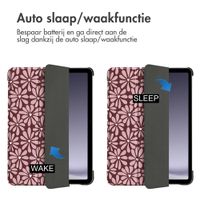 imoshion Design Trifold Bookcase Samsung Galaxy Tab A11 Plus / A9 Plus - Bloom Love Blush