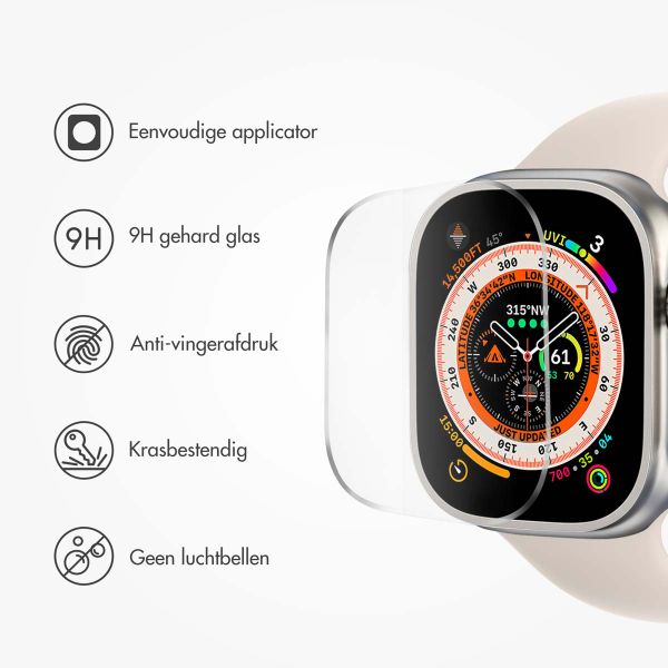 Accezz Gehard glas screenprotector met applicator Apple Watch Ultra (2) - 49 mm