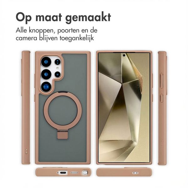 Accezz Ring Stand Backcover met MagSafe Samsung Galaxy S24 Ultra - Bruin