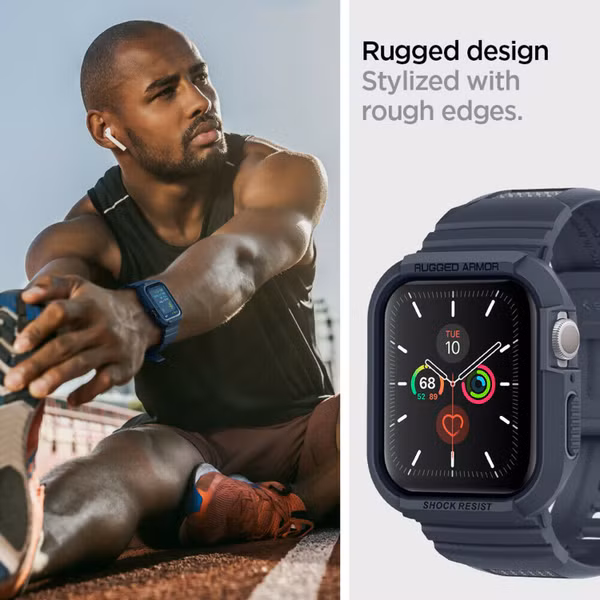Spigen Rugged Armor™ Pro Case Apple Watch 44 mm / 45 mm - Donkerblauw
