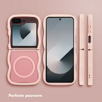 Selencia Wavy Backcover met MagSafe Samsung Galaxy Z Flip 6 - Soft Pink