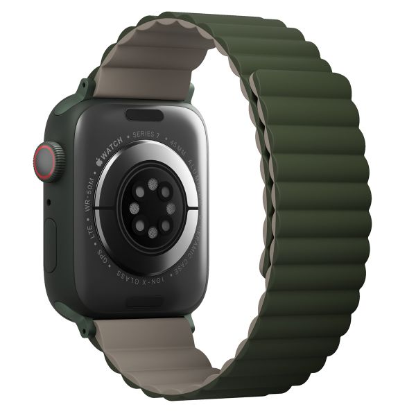 Uniq Revix dubbelzijdig bandje Apple Watch Series 1 t/m 11 / SE / Ultra (44/45/46/49 mm) - Pine (Green/Taupe)