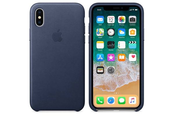 Apple Leather Backcover iPhone X - Midnight Blue