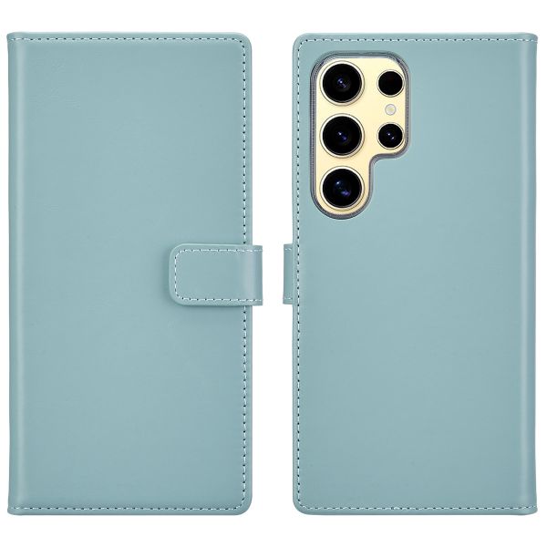 Selencia Echt Lederen Bookcase Samsung Galaxy S25 Ultra - Air Blue