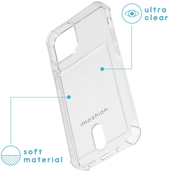 imoshion Softcase Backcover met pashouder iPhone 13 Mini - Transparant