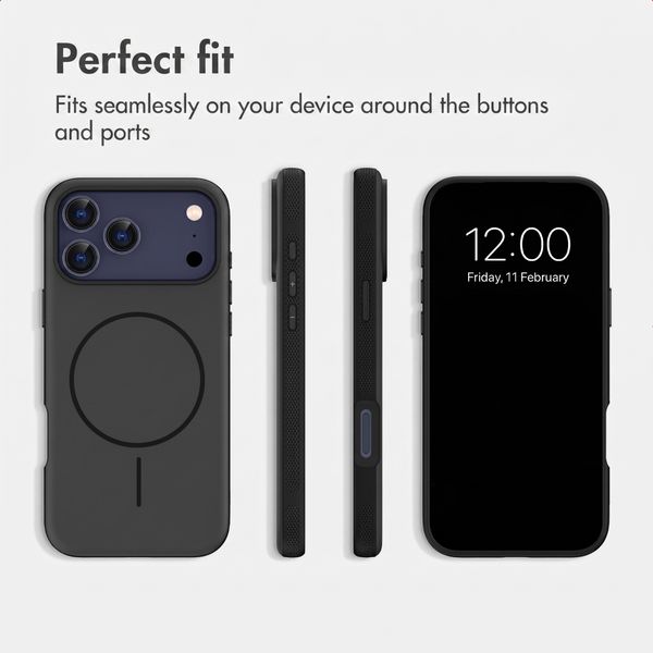 imoshion Colour Back Cover with Thin MagSafe Ring Apple iPhone 17 Pro - Black