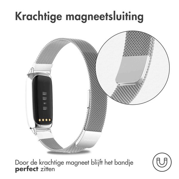 imoshion Milanees magnetisch bandje Fitbit Luxe - Maat M - Zilver