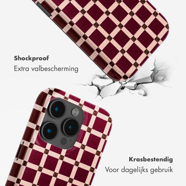 Selencia Vivid Backcover met MagSafe Apple iPhone 15 Pro - Check This Burgundy