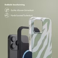 Selencia Vivid Backcover met MagSafe Apple iPhone 16 Pro Max - Colorful Zebra Sage Green