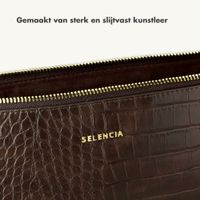 Selencia Croco laptop hoes 15-16 inch - Laptopsleeve - Choco Brown