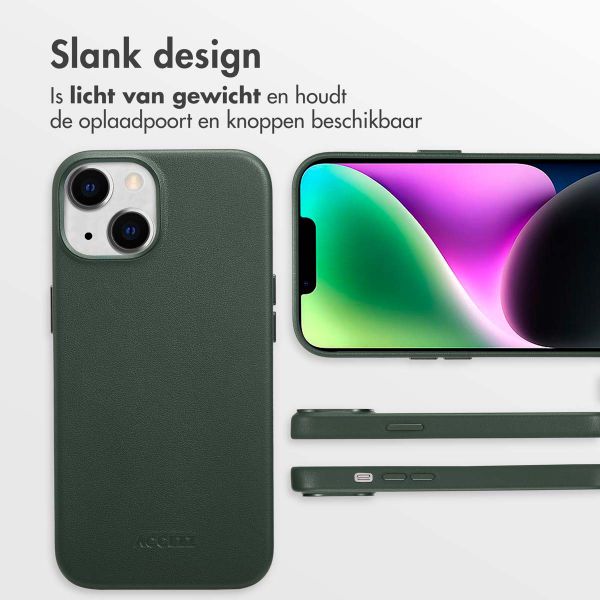 Accezz MagSafe Leather Backcover Apple iPhone 14 - Cedar Green