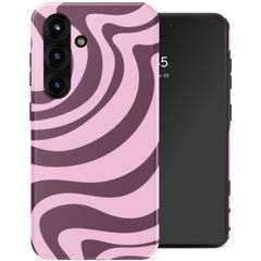 Selencia Vivid Backcover met MagSafe Samsung Galaxy S25 - Wavy Swirl Pink Plum