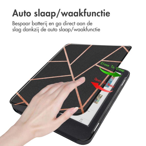 imoshion Design Slim Hard Case Bookcase Kobo Clara Colour / BW - Black Graphic