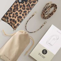 Selencia Nova Backcover met koord en pashouder Samsung Galaxy S24 Ultra - Leopard