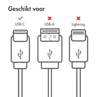 imoshion Braided USB-C naar USB-C kabel - 2 meter - Donkerblauw