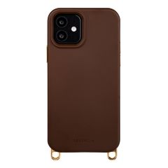 Selencia Rivièra MagSafe Backcover met afneembare haakjes iPhone 12 / 12 Pro - Choco Brown