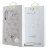 Guess 4G Metal Logo Backcover MagSafe iPhone 16 - Roze