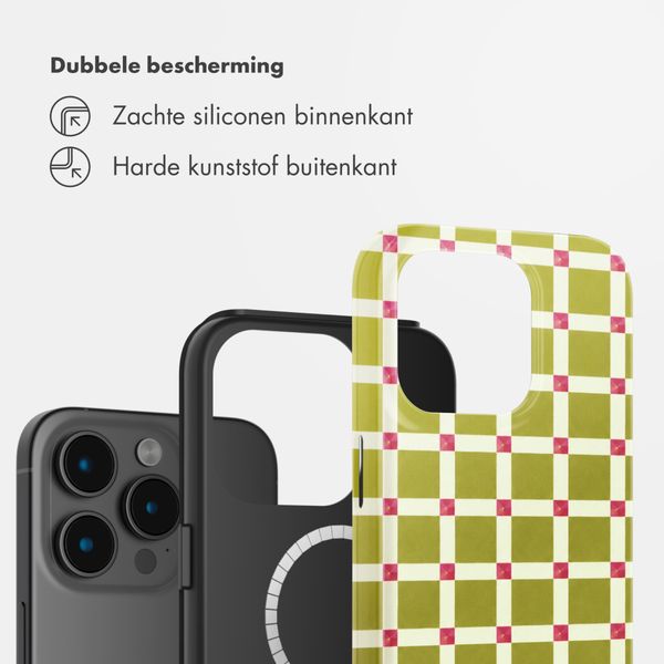Selencia Vivid Backcover met MagSafe Apple iPhone 15 Pro - Check This Olive