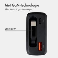 imoshion GaN Oplader met uittrekbare USB-C kabel 65W - USB-A + USB-C - Zwart